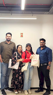 upGrad Dehradun office - student and parents with the counselling team after their study abroad session